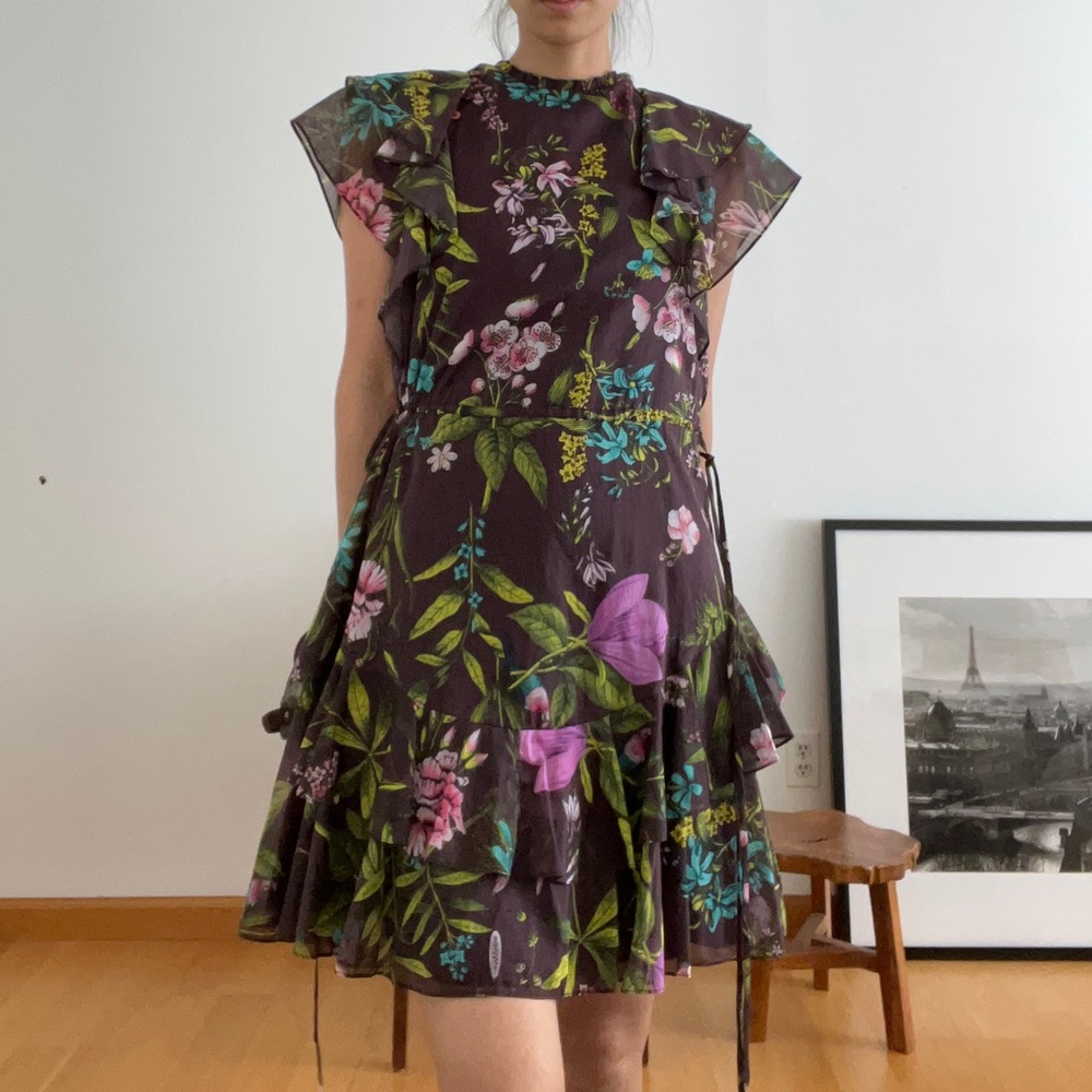 Lela Rose flower mini dress